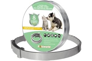 Pätsworld – Zeckenhalsband & Flohhalsband für kleine Hunde & Katzen – Präventiv schützt vor Zecken, Flöhen, Milben & Stechmücken – anpassbares Halsband – bis zu 8 Monate Schutz
