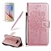 Produktbild Handyhülle für Galaxy S8 Plus, Schutzhülle Tasche Lanyard PU Leder mit Silikon Back Cover, Girlyard Hülle Katzen und Baum Design Muster Prägemuster Flip Case Wallet mit Standfunktion Kartenfächer Magnet Etui Schale für Samsung Galaxy S8 Plus Rosegold