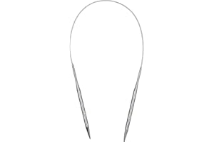 Aeelike 5mm Circular Knitting Needles 40cm, Short Round Knitting Needles with Flexible Cable, 40 cm Fixed Metal Circular Needles for Knitting Socks Hats AMD Small Projects, Size US 8