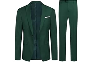 Allthemen Abiti da Uomo 2 Pezzi Suit Slim Fit Wedding Dinner Tuxedo Abiti per Uomo Business Casual Giacca e Pantaloni 10 Colori Disponibili