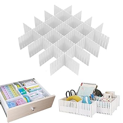 Onerbuy 8 pcs Réglable Grille Tiroir Diviseurs DIY Plastique Placard Séparateur Rangement Organisateur Conteneur pour Sous-Vêtements Chaussettes Ceinture Fournitures de Bureau