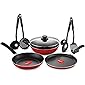 Pigeon By Stovekraft Mio Aluminium Gift Set, Red (8 Pieces)