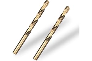 Meccion HSS-Co 2pcs 9.5mm Brocas Helicoidales para Metal, Acero Inoxidable, Madera, Plástico y Hierro