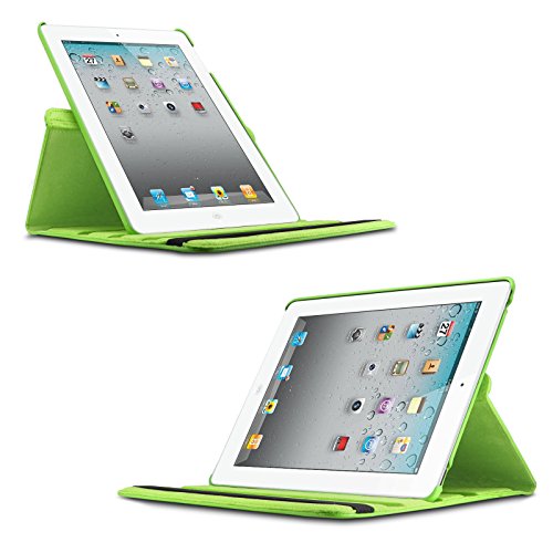 iPad 2 3 4 Hülle,Infiland PU Ledertasche lederhülle 360°Drehbarer Stand Smart Cover Case Schutzhülle Tasche Etui für Apple iPad 2,iPad 3, iPad 4(mit Auto Schlaf / Wach Funktion)(Grün) - 3