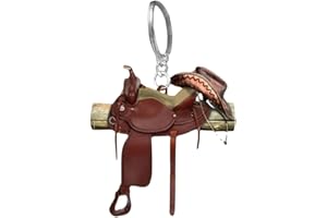 Stronrive Porte-clés Cheval,Faveur Porte-clés selles en Acrylique - Cadeau Vintage Cheval d'équitation Porte-clés Cheval Plat pour la décoration Voiture Portefeuille