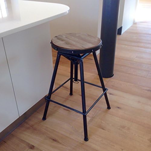 Steel Magnolias Furniture Bistro-style adjustable Stool urban vintage industrial rustic - Pewter colour finish