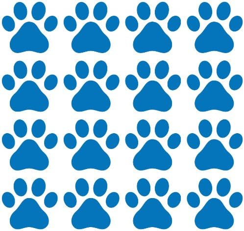 Dog Paw Prints – Matte Finish Vinyl Decal Sticker for Walls, Electronics (Color Variations Available) 16 blue