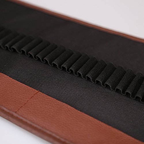 Cobee Federmäppchen Stiftrolle Rollmäppchen mit 72 Löchern Leder Mäppchen Pencilcase Stiftsammler für Buntstifte Bleistifte Schule Kunst - 3