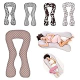 Seitenschläferkissen Schwangerschaftskissen Stillkissen Lagerungskissen ca.139 x 80cm Typ U (Braun / Pünktchen Nr. 017)