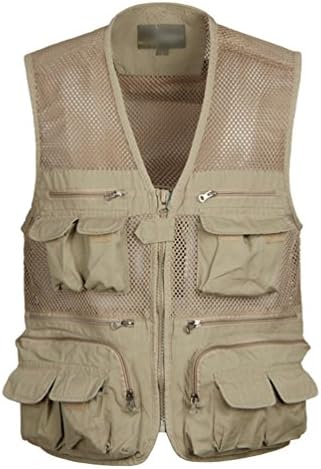 Sentao Men’s Multi Pocket Plus Size Vest Waistcoat Fishing Hunting Hiking Photography Mesh Jacket
