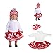 Produktbild ZYCkeji Schön 18 Zoll Puppe Kleidung für American Girl Doll Pullover + Rock + Beanie Hut ohne Reborn Baby (Farbe : Red)