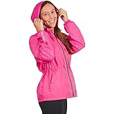 PERLETTI Chubasquero Mujer Cortaviento Ligero con Cremallera - Impermeable Mujer con Capucha Detalles Reflectantes - Chaqueta