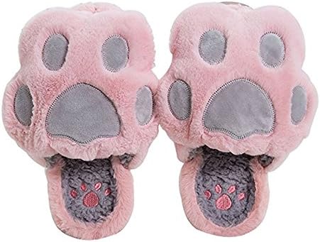 Morkka Slipper Fashion Lovely Novelty Cat Claw Casual Anti-Slip Indoor&Outdoor Floor Slipper (37-38 EU, Grey-Pink)