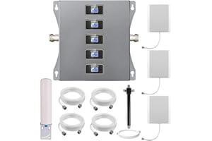 KKBSTR Amplificador 4G Amplificador Señal Movil, 5 Bandas B1/B3/B7/B8/B20, Tres Antenas Interiores