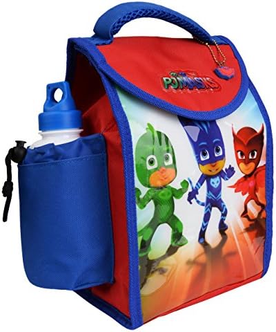 Kids Children Insulated Lunch Bag Box And Drink Sport Water Bottle Set (Pj Masks)