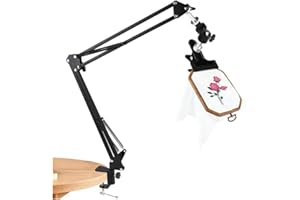 HiCOZZIE Telaio per Ricamo A Punto Croce Supporto per Telaio per Ricamo Ruotato Regolabile con Manopola di Rotazione del Telaio A 360°