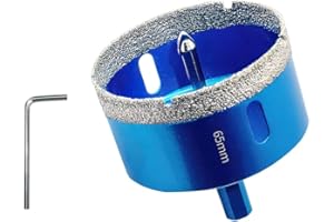 Teronbeta Punte per Trapano Diamantate 65mm con Punte Guida di Centraggio, professionale Vacuum Brasato Sega a Tazza Diamantata per piastrelle, porcellana, vetro, marmo e ceramica
