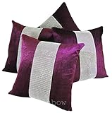 Set of 4 Purple &amp; Silver Diamanté Sparkle Bling Velvet Chenille Cushion Covers ()