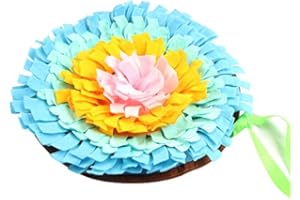 IFOYO Pet Snuffle Mat, Dog Feeding Mat Small Dog Training Pad Pet Nose Work Blanket Non Slip Pet Activity Mat for Foraging Skill, Stress Release, (F Flower, Diameter: 17.7in / 45cm)
