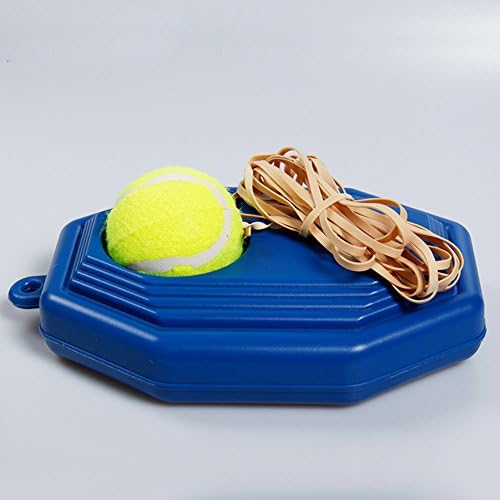 Ocamo Solo Practice Tennis Ball Back Base Trainer Set with Long Rubber Elastic Rope Band Self-Study Practice Tool Equipment Sport Exercise for Beginner