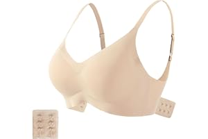 Favuit Biustonosz damski bez fiszbin, bezszwowy biustonosz minimalizujący, wyściełany biustonosz bez fiszbinów, miękki biustonosz na co dzień, oddychający i lekki, z przedłużeniem biustonosza