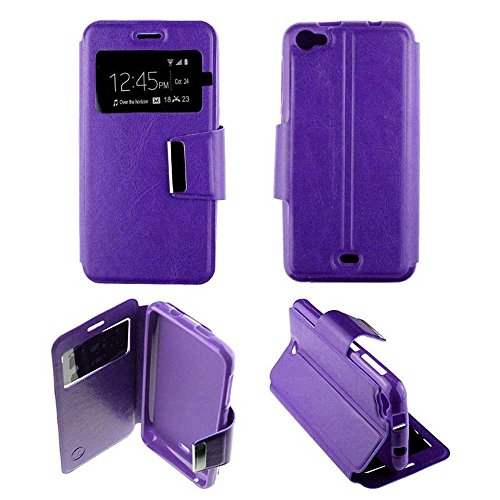 Access-Discount-Funda con tapa para Wiko Jimmy color morado Access-Discount-Funda con tapa para Wiko Jimmy color morado