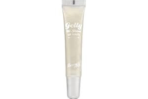 Barry M Gelly Hi Shine Lip Vinyl Gloss, Shade Modest - Clear with Shimmer | Glossy Finish