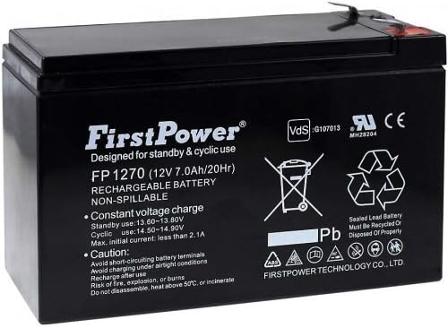 FirstPower lead-gel battery for USV APC Power Saving Back-UPS Pro BR550GI 7Ah 12V, 12V, Lead-Acid