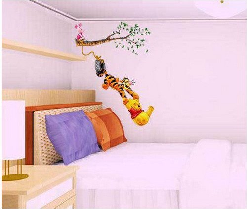Wandsticker Cartoon Winnie the Pooh / Tigger Schwein auf dem Baum Wandaufkleber Wandtatoo für Kindergarten Baby - 6