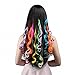 FESHFEN 10 Pcs Light Purple Curly Wave Clip on in Hair Extensions Hairpieces 18 Inches Long Remy Hair Colored Party Highlights Hair Accessories DIY Hair Decoration Cosplay with Gift Hairpin