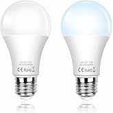 SCNNC Lampadina LED E27 Sensore Crepuscolare 12W, Auto On/Off, Bianco Freddo 6000K, Lampadine Crepuscolare da Esterno E27 per