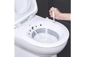 AIITLLYNA Sitzbad Bidet,Bidet Einsatz für Toilette Faltbar Bidetbecken Bidet Sitzbecken Sitzbad mit Flusher Sitzbäder Toilette für Standard-WC Vermeiden Hocken Personal Waschen Bidet Bowl (Weiß & Grau)