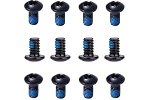 BIIGMING 12 Pcs Vis de Disque de Frein de Vélo M5 x 10MM Rotors de Disque de Frein Vis Boulon T25 en Acier pour VTT Vélo de Montagne Vélo De Route (Noir)