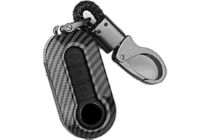 通用 Happyit ABS Coque en Fibre de Carbone + Silicone Cas de Couverture de Clé de Voiture pour Fiat 500 Ducato Panda 500L Punto Lancia Musa 3 Boutons Noir