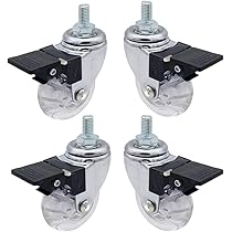 4 Ruote Girevoli Con Freni 38 Mm - Gomma TPE, Filettatura M8 X 15 Mm - Portata 88 Kg - Foto 4