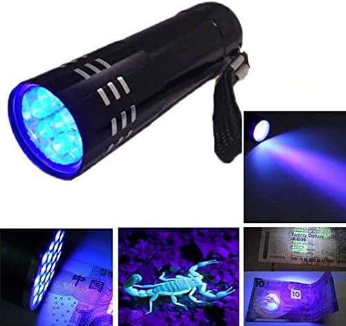 UV Handheld Flashlight, 395nm 9 LEDs Ultraviolet Blacklight - Glows in the Dark- for Camping Fishing Hiking Emergencies-Locates Invisible to Find Stains on Carpet, Rugs or Furniture