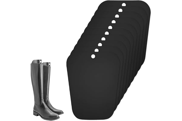 QHFlashbuy Högt stövelstöd 10 ark stövelformare återanvändbar plast stövelhållare form insatser höga stövlar stativ hållare för män och kvinnor 25 cm, svart, L