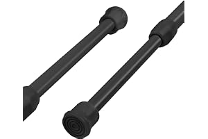 HOTUT 2-pack Badrumsstång utan Borrning, 30-50cm Utdragbar Duschgardinstång (svarta)