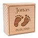 Produktbild CreaBLOCKS Geburt Baby Geschenk Mädchen und Junge Taufgeschenk mit individueller Lasergravur