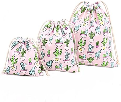 with Drawstring Travel Backpack Shoulder Bale Daypack Bag Storage Bag Sports Gym Backpack Bags Student School Package of Shopping For Cactus Image, Pink