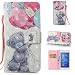 Produktbild Huawei P8 Lite 2017 Hülle Leder Flip Case, QFUN Glitzer 3D Muster Design PU Leder Tasche Schutzhülle Bookstyle Klappbar Brieftasche Lederhülle Magnetverschluss Standfunktion Klapphülle mit Kartenfach Stoßfest Anti-Rutsch Vollschutz 360 Grad Komplettschutz Bumper Cover und Schutzfolie für Huawei P8 Lite 2017 - Grau Bär