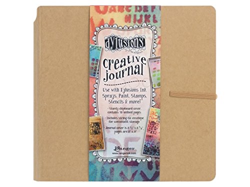 Ranger DYJ38429 Dylusions Creative Journal, quadratisch, Synthetic Material, braun, 22.9 x 22.9 x 2.5 cm