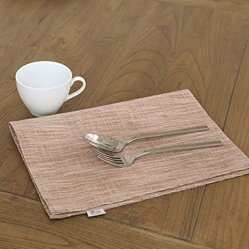 QOANDUAKAZA Japanese simplified pure pigment striped texture double layer thickening mat heat insulation mat cloth,Su Mo Cafe 4