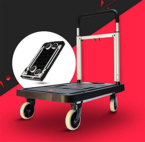 Hand Truck Thick Folding Flatbed Truck Purchase Trolley Silent Small Trailer Warehouse Distribution Load 150Kg Push Truck