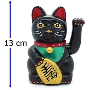 Gatto Nero Maneki Neko Feng Shui Fortunatamente Per La Protezione Di - Foto 3