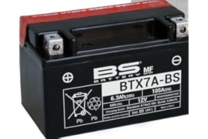 BS BATTERY Motorradbatterie BS BTX7A-BS (YTX7A-BS) wartungsfrei - 12V 6Ah - Maße: 150 x 87 x 93 mm kompatibel mit KASEA RX125 125