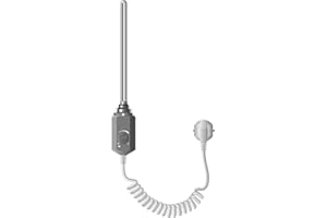 LuxeBath Element grzewczy 300W w kolorze grafitowym do grzejników lazienkowych wklad z termostatem elektroniczny regulator cieploty grzalka z wtyczka idealna do grzejników i suszarek na reczniki