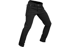Wespornow Herren Wanderhose Wasserdicht Softshellhose Outdoorhose Thermohose Winddichte Skihose Warm Gefüttert Trekkinghose Schneehose für Skifahren, Hundesport und Klettern