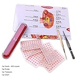 ADFEN Ear Seed Kit 600 Counts, Probe, Acupuncture Chart, Tweezers
