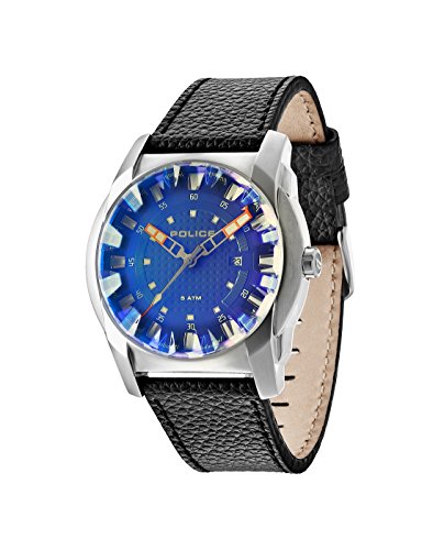 Police Men'Gravity Herren Quarzuhr mit Grau Dial Analog-Anzeige und schwarzem Lederarmband 14253JS/61 Police Men'Gravity Herren Quarzuhr mit Grau Dial Analog-Anzeige und schwarzem Lederarmband 14253JS/61